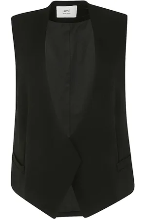 Ami Femme, Vestes, Noir, Taille: 36 FR Veste sans manches noire 001
