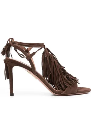 Aquazzura Femme, Chaussures, Brun, Taille: 41 EU Sandales à lanières et talon de 85 mm