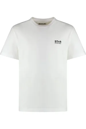 Golden Goose Homme, Tops, Blanc, Taille: L T-shirt ras du cou avec imprimé au dos