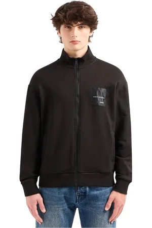 Armani Exchange Homme, Sweatshirts et sweats à capuche, Noir, Taille: M Gilet zippé en coton
