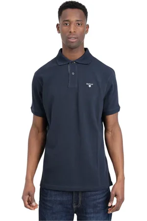 Barbour Homme, Tops, Bleu, Taille: S Polo Bleu Marine avec Logo Brodé