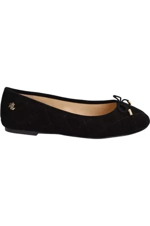 Ralph Lauren Femme, Chaussures, Noir, Taille: 36 1/2 EU Ballerines en daim Londyn à décoratif