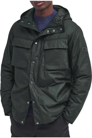 Barbour Homme, Vestes, Vert, Taille: S Veste Cirée Classique Verte à Capuche et Fermeture Éclair