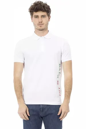 BALDININI Homme, Tops, Blanc, Taille: XL Élégant Polo Blanc en Coton