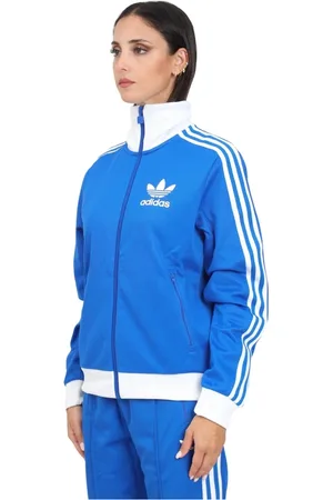 adidas Femme, Sweatshirts et sweats à capuche, Bleu, Taille: 42 FR SweaT-shirt zippé Beckenbauer