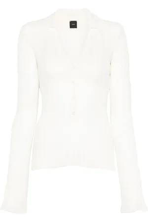 Pinko Femme, Tops, Blanc, Taille: 40 FR Hauts Blancs à Boutons avec Soutien-Gorge Intégré