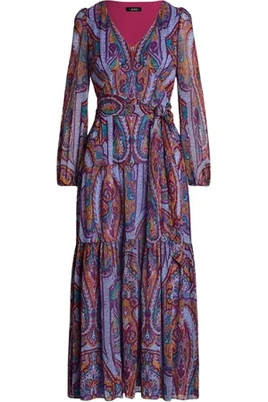 Ralph Lauren Femme, Robes, Multicolore, Taille: 38 FR Robe Midi Paisley Violette