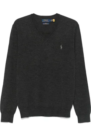 Ralph Lauren Homme, Pulls, Gris, Taille: S Pull en maille col en V