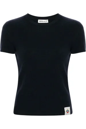 Bally Femme, Tops, Bleu, Taille: 38 FR Pull en cachemire à col rond