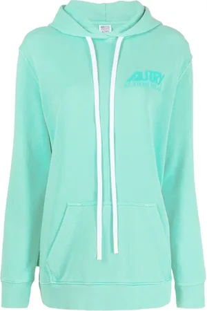 Autry Femme, Sweatshirts et sweats à capuche, Vert, Taille: 36 FR SweaT-shirt à capuche vert tonal