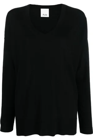 Allude Femme, Pulls, Noir, Taille: 42 FR Pull V