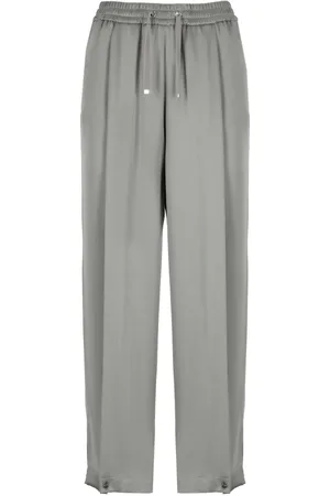 HERNO Femme, Pantalons, Gris, Taille: 36 FR Pantalon Satiné Gris avec Taille Élastique