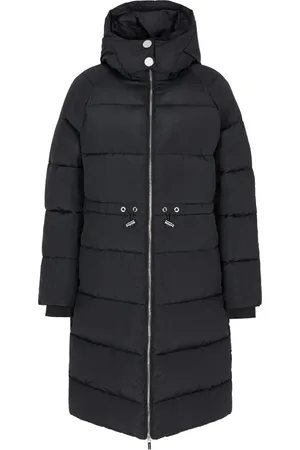 Armani Exchange Femme, Manteaux, Noir, Taille: 40 FR Longue parka à capuche