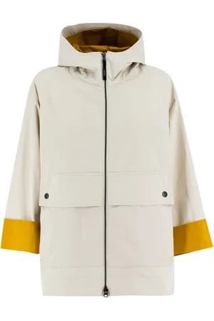 Aspesi Femme, Vestes, Blanc, Taille: 38 FR Veste Légère en Toile Compacte avec Doublure Contrastée