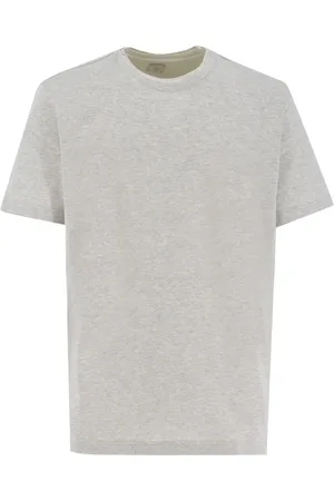 ELEVENTY Homme, Tops, Gris, Taille: 2XL T-shirt en Coton Gris à Superpositions avec Col Rond