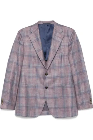 CARUSO Homme, Vestes, Multicolore, Taille: 3XL Veste Violette à Boutons et Poches