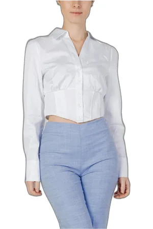 Guess Femme, Blouses et Chemises, Blanc, Taille: 42 FR Chemise blanche en V