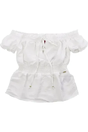 Guess Femme, Blouses et Chemises, Blanc, Taille: 40 FR Top épaules dénudées