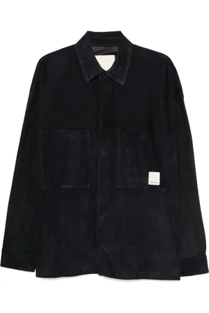 Emporio Armani Homme, Vestes, Bleu, Taille: M Chemise Bleu Nuit avec Fermeture à Pression
