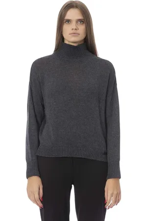 BALDININI Femme, Pulls, Gris, Taille: 40 FR Pull Col Volcan