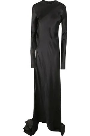 ANN DEMEULEMEESTER Femme, Robes, Noir, Taille: 40 FR Robe longue Demy à fente haute et manches longues