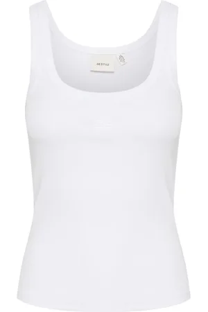 Gestuz Femme, Tops, Blanc, Taille: 42 FR Slim-fit Logo Top Bright