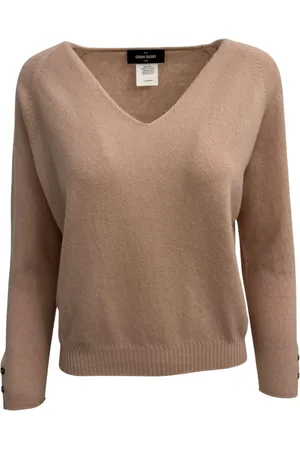 Gran Sasso Femme, Pulls, Rose, Taille: 42 FR Pull Cachemire Col V