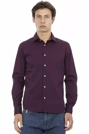 BALDININI Homme, Chemises, Violet, Taille: L Élégante chemise bordeaux slim fit