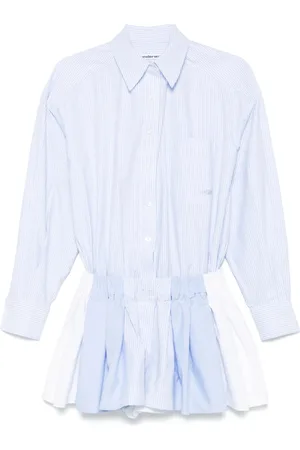 Alexander Wang Femme, Combinaisons et Ensembles, Bleu, Taille: 38 FR Chemise bleu clair à taille élastique