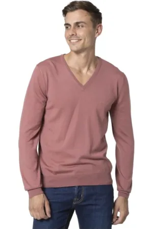 Gran Sasso Homme, Pulls, Rose, Taille: L Pull V Vieux Rose à Col V