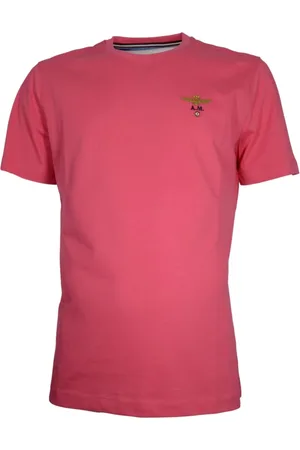 Aeronautica Militare Homme, Tops, Rose, Taille: L T-shirt Basique en Coton, Col Rond