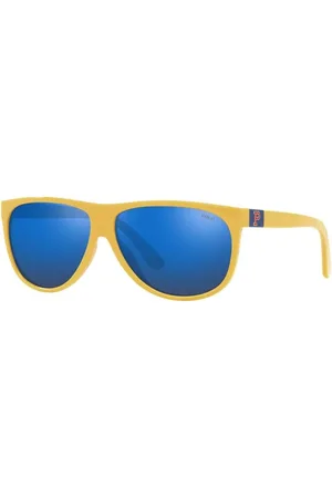 Ralph Lauren Homme, Accessoires, Jaune, Taille: ONE Size Lunettes de soleil en acétate avec verres bleus et protection de catégorie 3