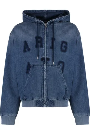 Axel Arigato Homme, Sweatshirts et sweats à capuche, Bleu, Taille: S Veste à capuche en denim