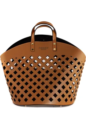 AVENUE 67 Femme, Sacs, Brun, Taille: ONE Size Sac shopper en cuir marron avec design perforé