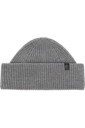 AllSaints Unisex, Accessoires, Gris, Taille: ONE Size Bonnet à logo