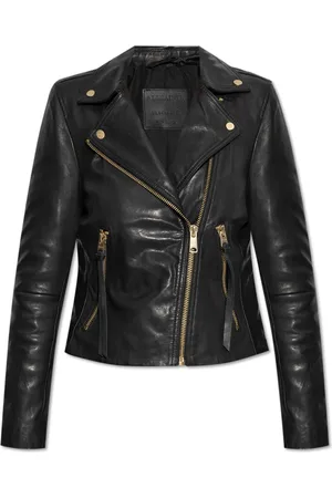 AllSaints Femme, Vestes, Noir, Taille: 38 FR Blouson en cuir Dalby