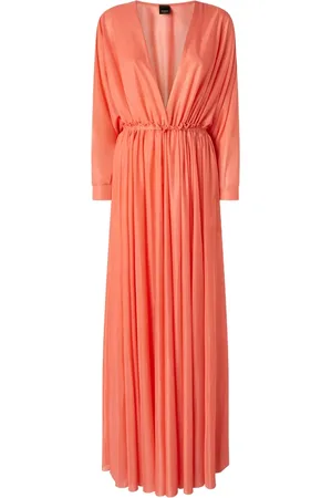 Pinko Femme, Robes, , Taille: 38 FR Robe Corail à Volants Col en V