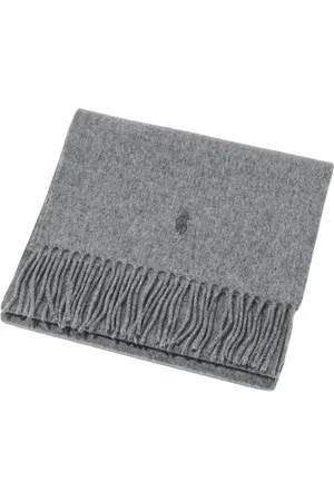 Ralph Lauren Unisex, Accessoires, Gris, Taille: ONE Size Écharpe grise en cachemire avec franges
