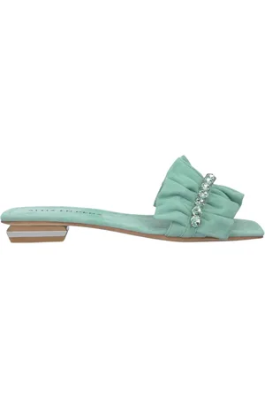 Alma en Pena Femme, Chaussures, Vert, Taille: 37 EU Sandales plates à volants