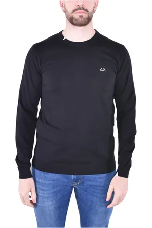 sun68 Homme, Pulls, Noir, Taille: XL Pull Basique à Manches Longues