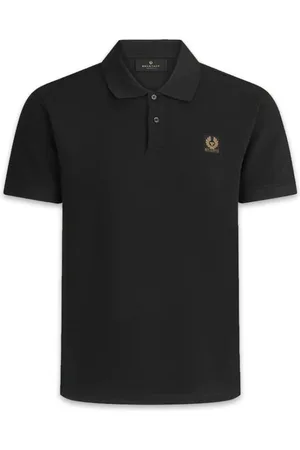 Belstaff Homme, Tops, Noir, Taille: L Polo Discret en Piqué de Coton Noir