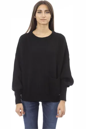 BALDININI Femme, Pulls, Noir, Taille: 42 FR Pull de luxe à col rond et manches longues