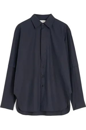 LEMAIRE Femme, Blouses et Chemises, Noir, Taille: 34 FR Chemise Noire à Boutons avec Col Classique