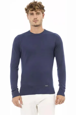 BALDININI Homme, Pulls, Bleu, Taille: L Pull Ras du Cou en Modal