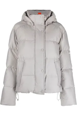 Ralph Lauren Femme, Vestes, Gris, Taille: 42 FR Doudoune à Capuche Amovible