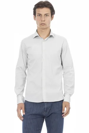 BALDININI Homme, Chemises, Gris, Taille: 2XL Chemise Slim - Fermeture Boutonnée Frontale