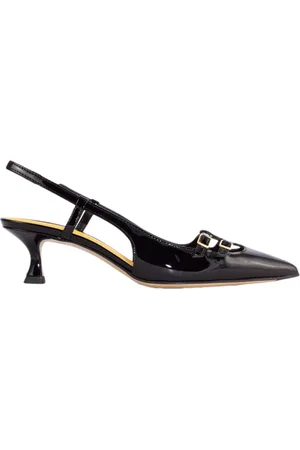 MARA BINI Femme, Chaussures, Noir, Taille: 37 EU Sandales Slingback en Cuir Verni Noir