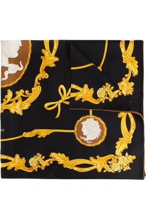 VERSACE Unisex, Accessoires, Noir, Taille: ONE Size Foulard en soie