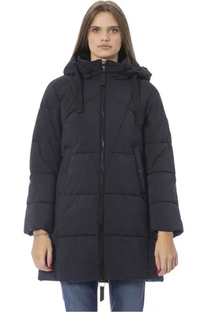 BALDININI Femme, Vestes, Bleu, Taille: 42 FR Longue doudoune à poches extérieures