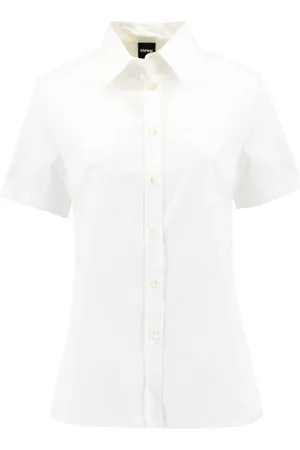 Aspesi Femme, Blouses et Chemises, Blanc, Taille: 42 FR Chemisier en coton avec logo